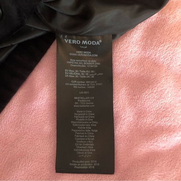 Velvet Baseball Jacket Vero Moda Size M - Picture 6 of 8